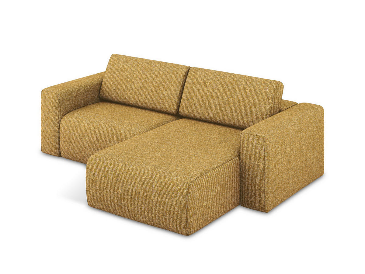 ECKSOFA Rechts Strukturstoff Stoff Gelb - Currygelb/Gelb, Kunststoff/Textil (224/167cm) - Makamii