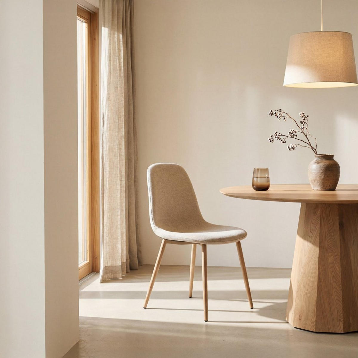 ESSZIMMERSTUHL Ellis Beige 43 cm x 87 cm 4er-Set - Beige, Textil (43/87/54cm) - Klast Home