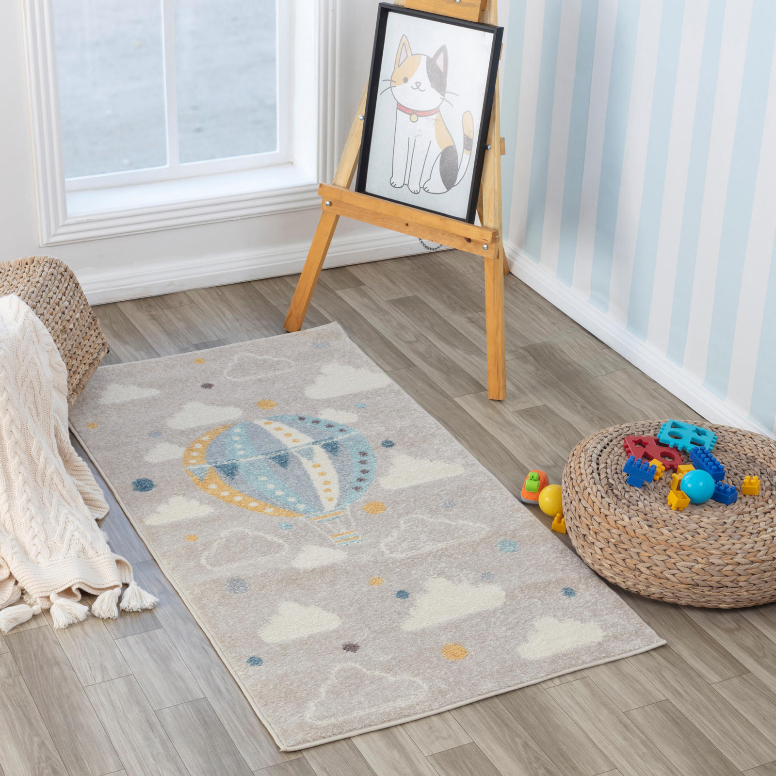 KINDERTEPPICH 80/150 cm Mehrfarbig - Multicolor/Grau, Naturmaterialien/Textil (80/150cm) - LIVABLISS