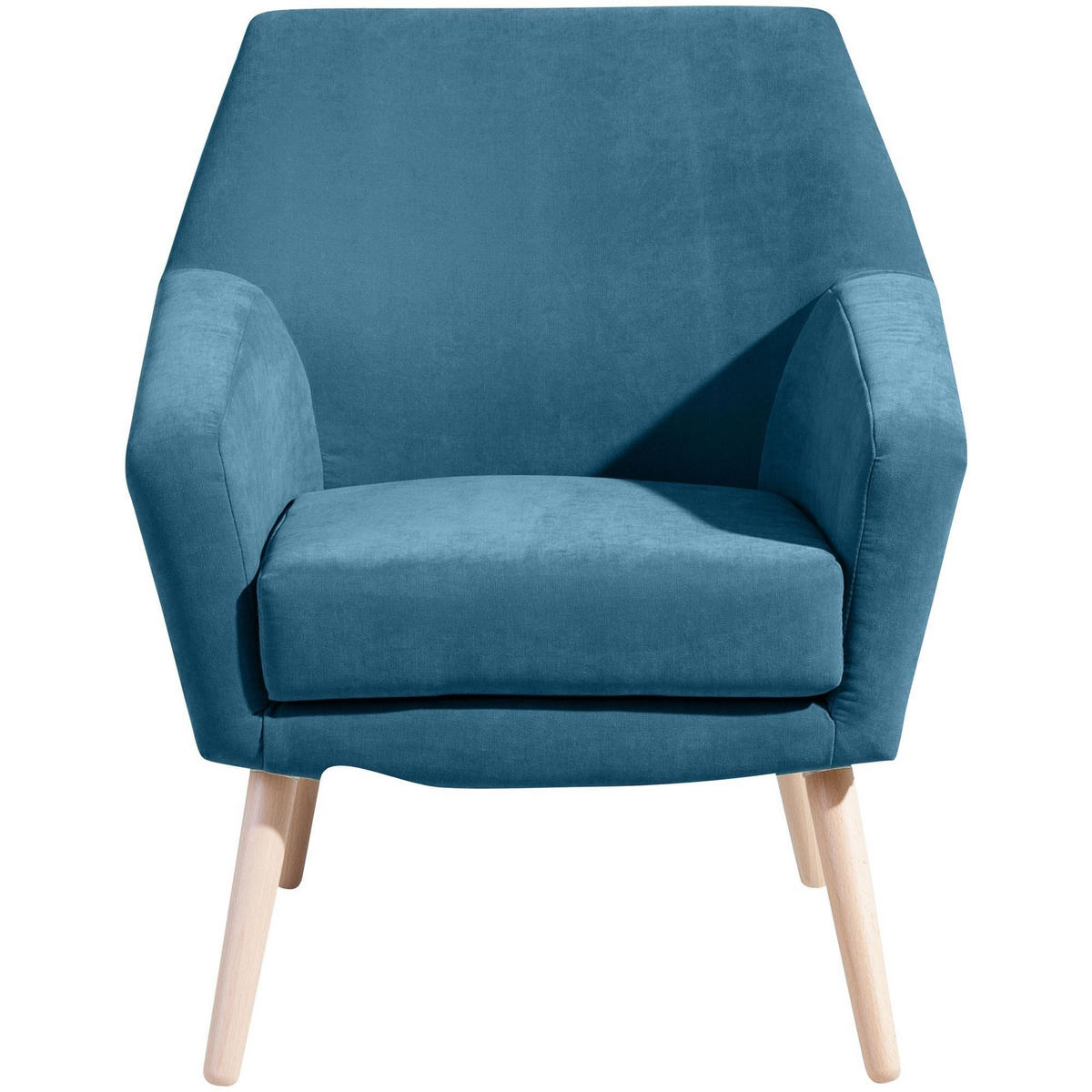 SESSEL Kachka Bezug Veloursstoff Buche natur / petrol - Blau, Kunststoff (71/81/67cm) - 58aufmkessel