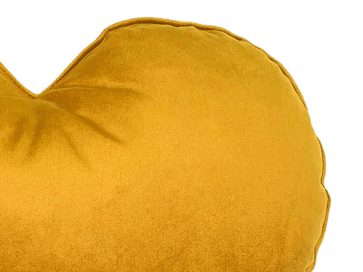 HERZKISSEN Samt&Sonders curry-senf 35x32 cm - Currygelb, Textil (34/32cm) - beties Heimtextil