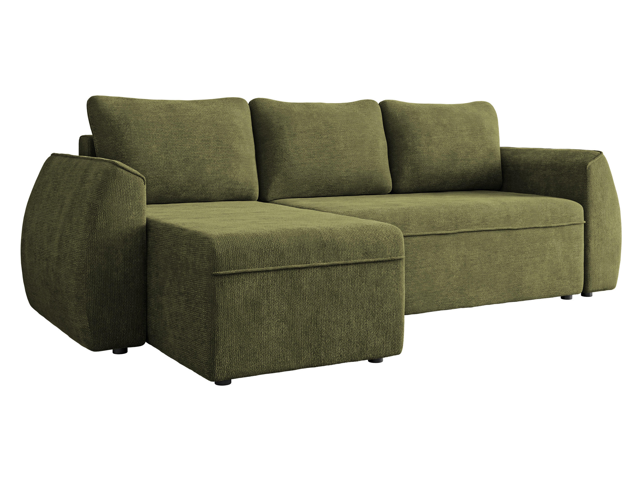 ECKSCHLAFSOFA Darlan - Schwarz/Grün, Holz/Kunststoff (245/143cm) - MIRJAN24