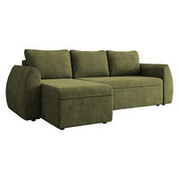 ECKSCHLAFSOFA Darlan - Schwarz/Grün, Holz/Kunststoff (245/143cm) - MIRJAN24
