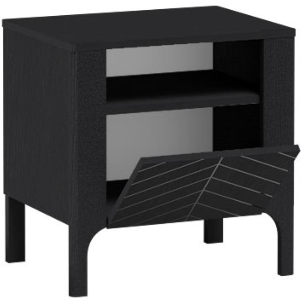 NACHTTISCH Lume mit einer Tür, 54 cm, schwarz - Schwarz, Holzwerkstoff (54/57/40.5cm) - Beautysofa