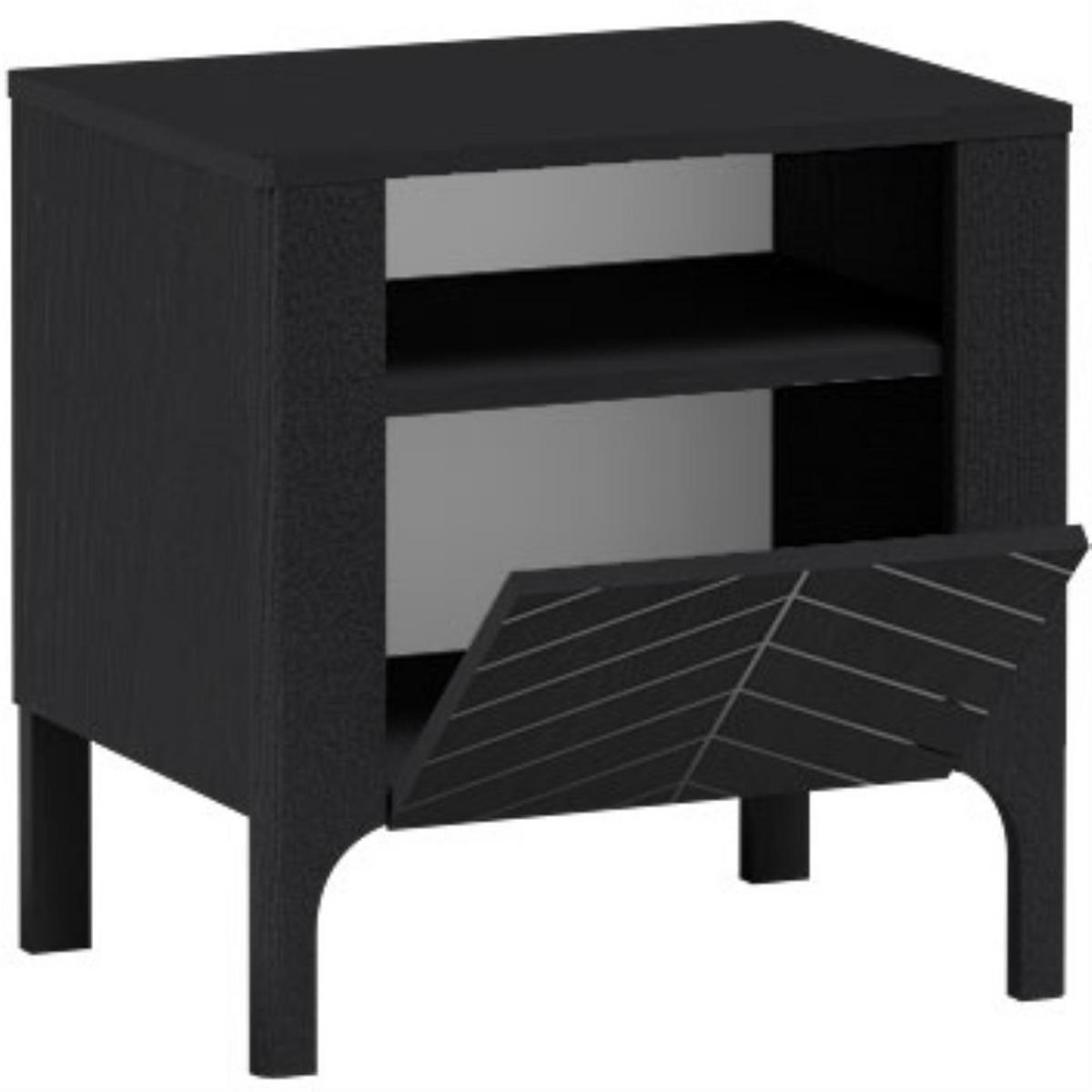NACHTTISCH Lume mit einer Tür, 54 cm, schwarz - Schwarz, Holzwerkstoff (54/57/40.5cm) - Beautysofa