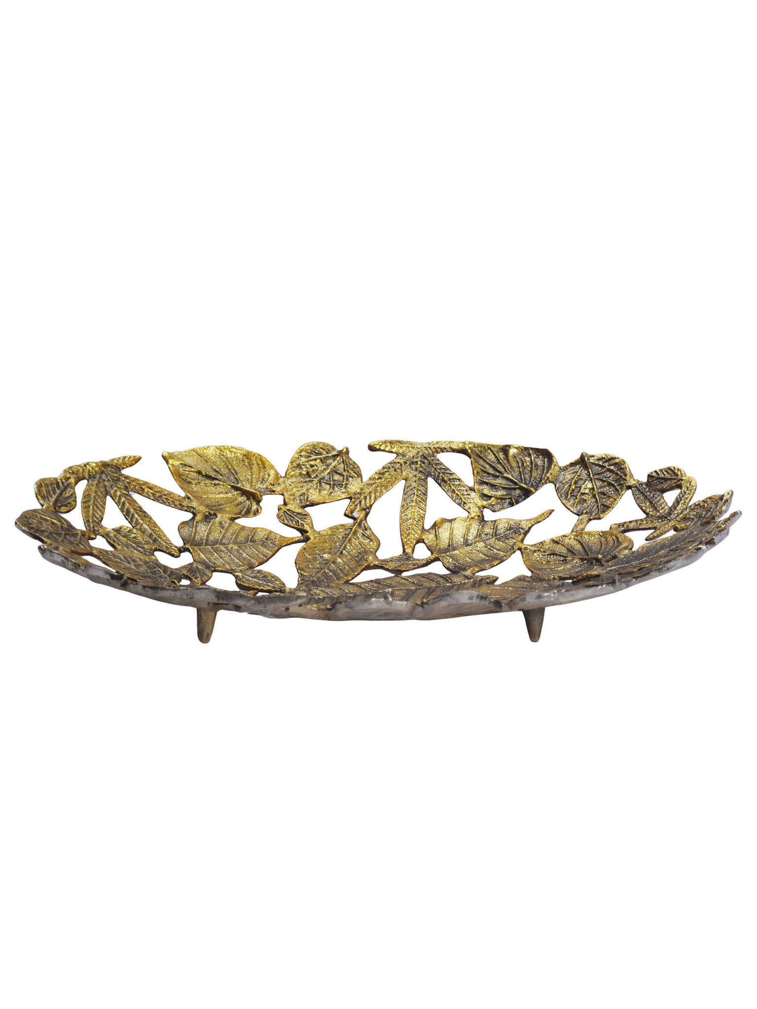DEKOSCHALE RECANATI, Aluminium, handgefertigt, Gold, 49 x 31 x 8 cm - Goldfarben, Metall (8cm) - KADIMA DESIGN