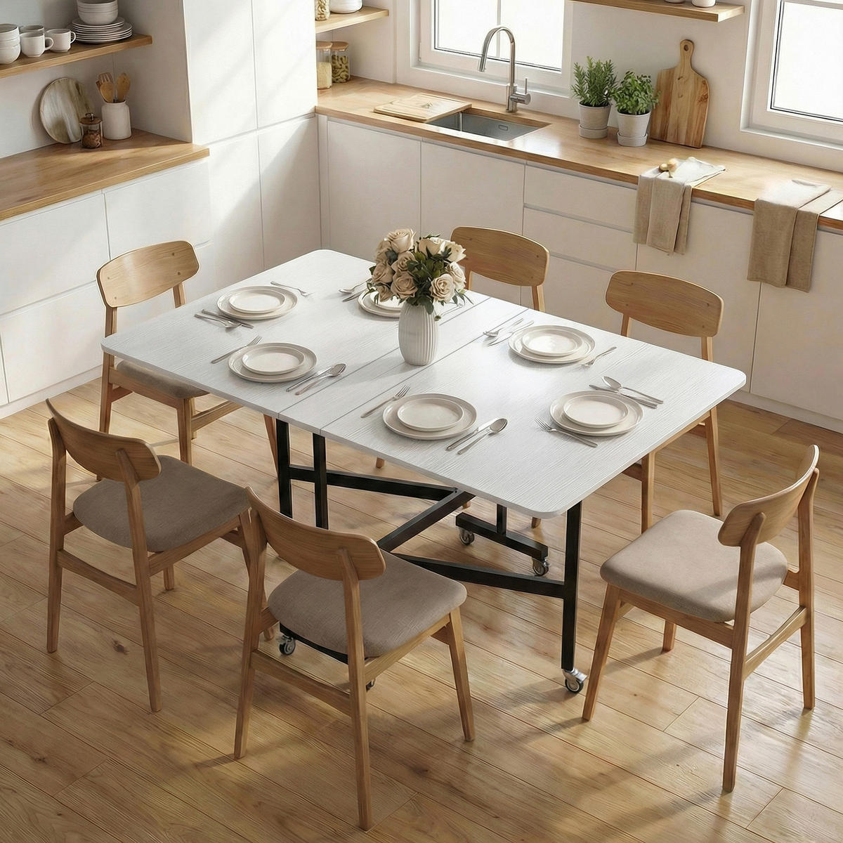 ESSTISCH Weiß 1 Stück - Weiß, Naturmaterialien (120/80/73cm) - GiPP