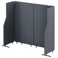 AKUSTIK-TRENNWAND mit Schalldämmung PEOLT 145x280x1,8cm Anthrazit Stellwand - Anthrazit, Kunststoff (280/145/1.8cm) - DELUKE