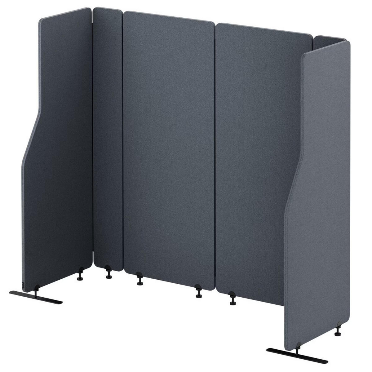 AKUSTIK-TRENNWAND mit Schalldämmung PEOLT 145x280x1,8cm Anthrazit Stellwand - Anthrazit, Kunststoff (280/145/1.8cm) - DELUKE