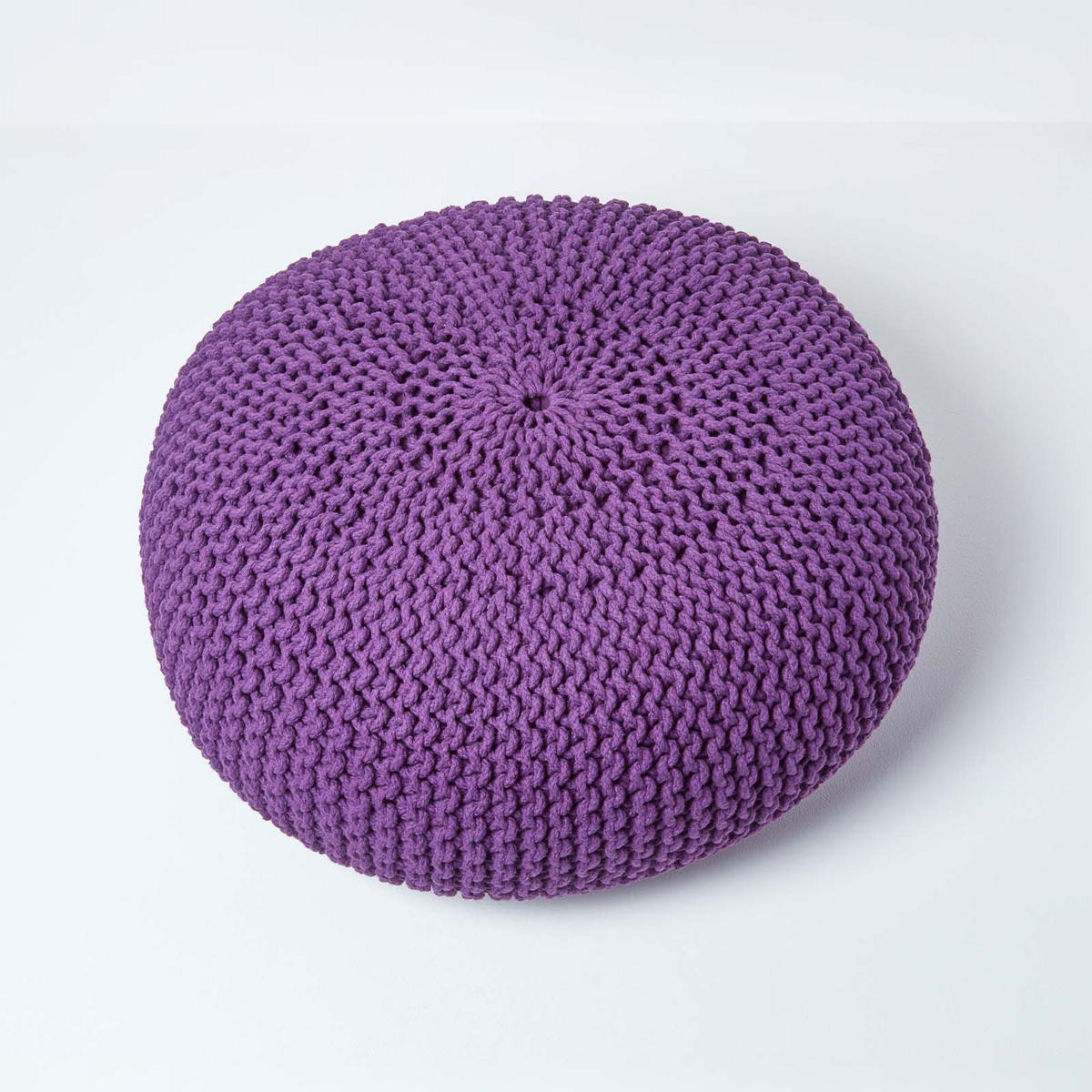 STRICK-POUF lila, Bodenkissen rund 70/70/23 cm - Violett, Textil (70/23/70cm) - Homescapes