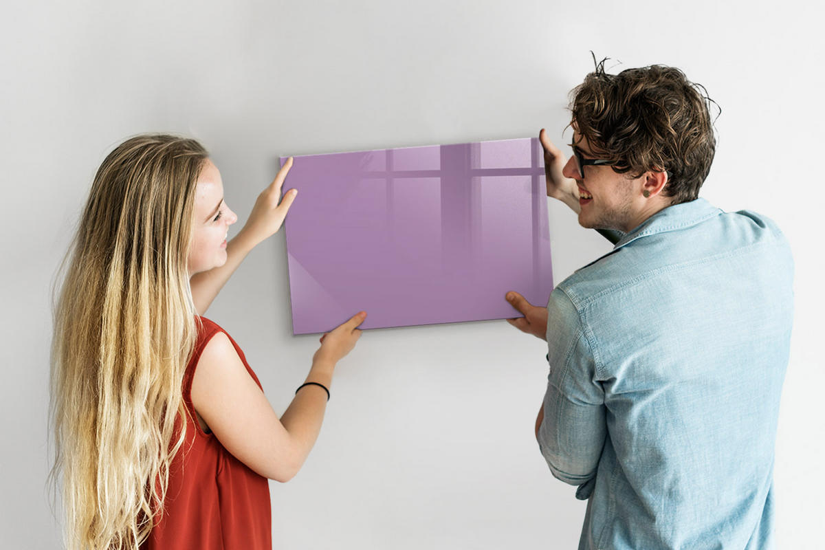 MAGNETTAFEL 60x40 Flieder schwarzer Marker - Violett, Glas (60/0.4/40cm) - TULUP