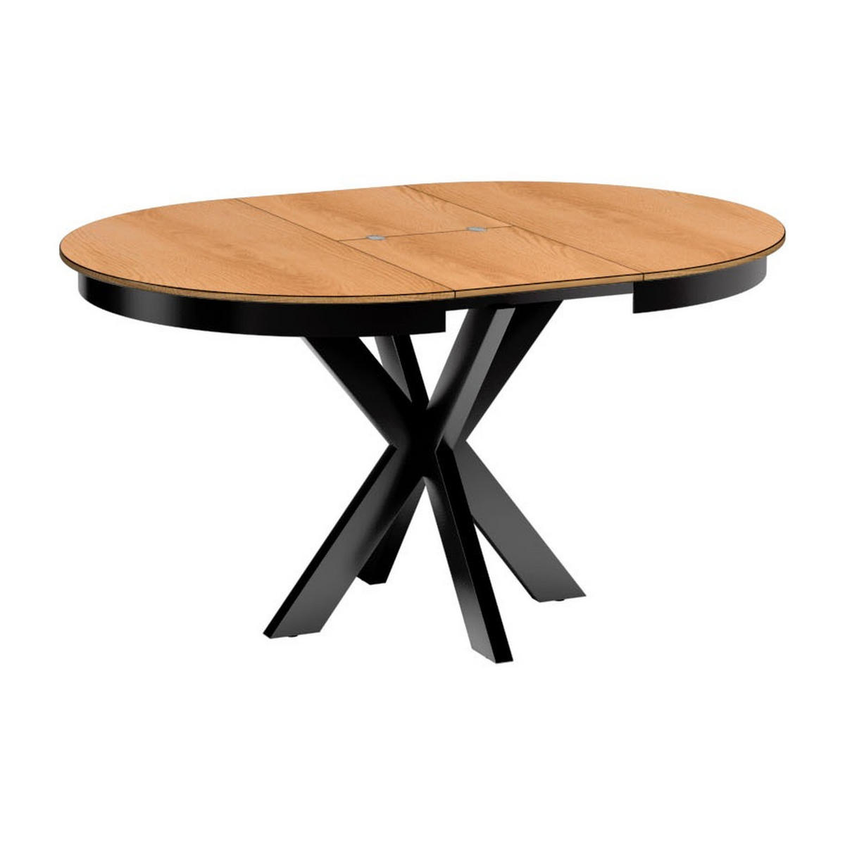 ESSTISCH Fonti F-10 rund ausziehbar 110-150 x 110 x 75 cm Karamell-Eiche - Eichefarben, Holzwerkstoff/Metall (150/110/75cm) - Koseto