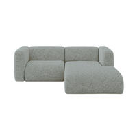 ECKSOFA Ottomane Rechts MIRA-L1 227x179x89 Grün Velours - Schwarz/Hellgrün, Holzwerkstoff/Kunststoff (227/179cm) - ALTDECOR