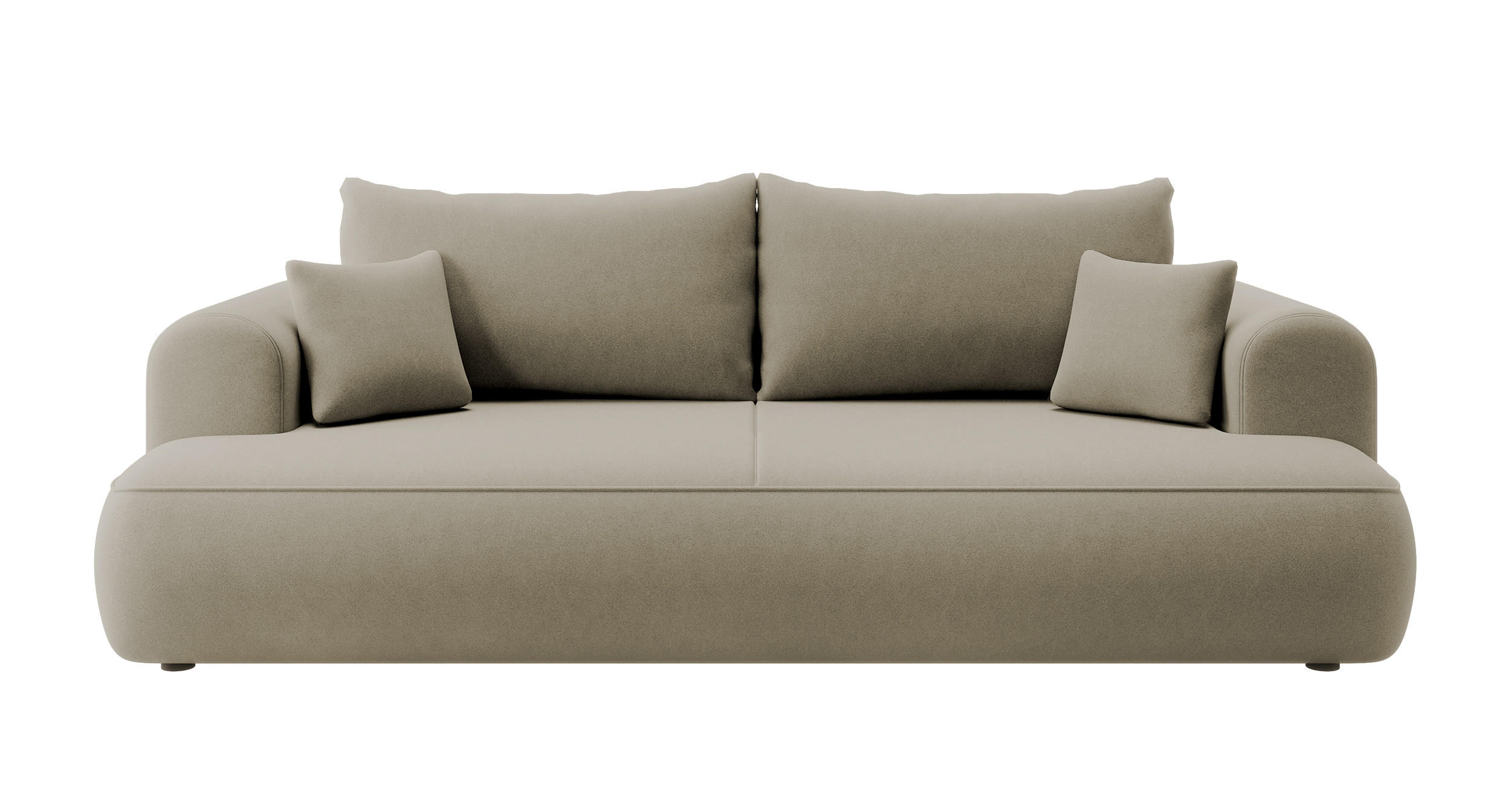 SCHLAFSOFA Ovo Beige Velours - Sandfarben, Textil (250/99/110cm) - Selsey