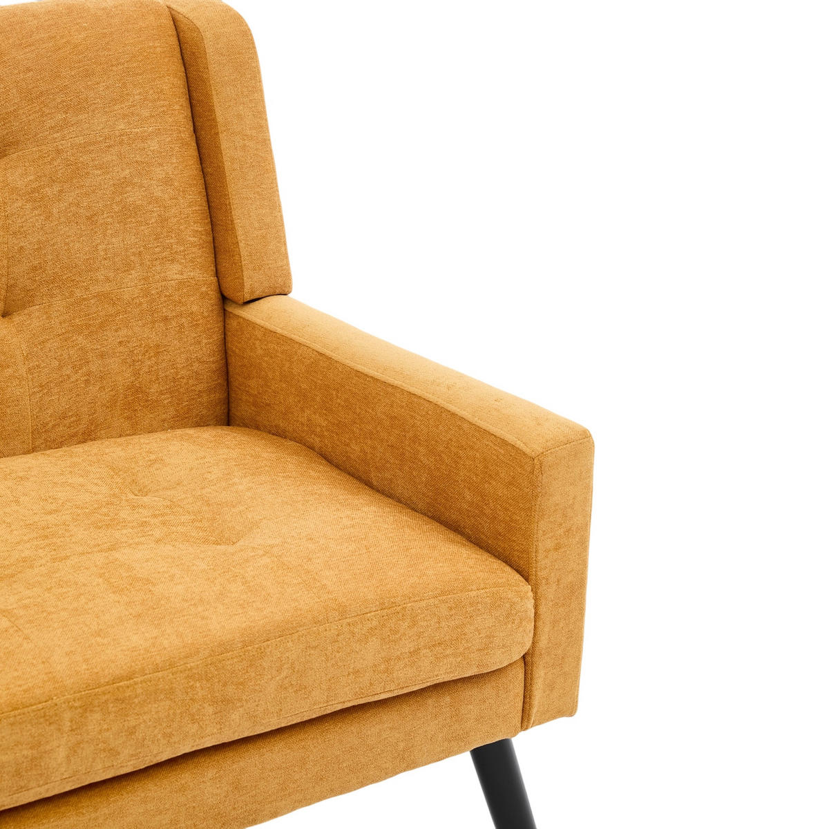 SITZBANK 2-Sitzer Knopfpolsterung Massivholzbeine, DE-42380, Gelb - Gelb, Holzwerkstoff (75/88/120cm) - ComfortXL