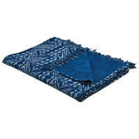 DECKE Marineblau Shivpuri 130/180 cm - Dunkelblau, Naturmaterialen/Textil (130/180cm) - Beliani