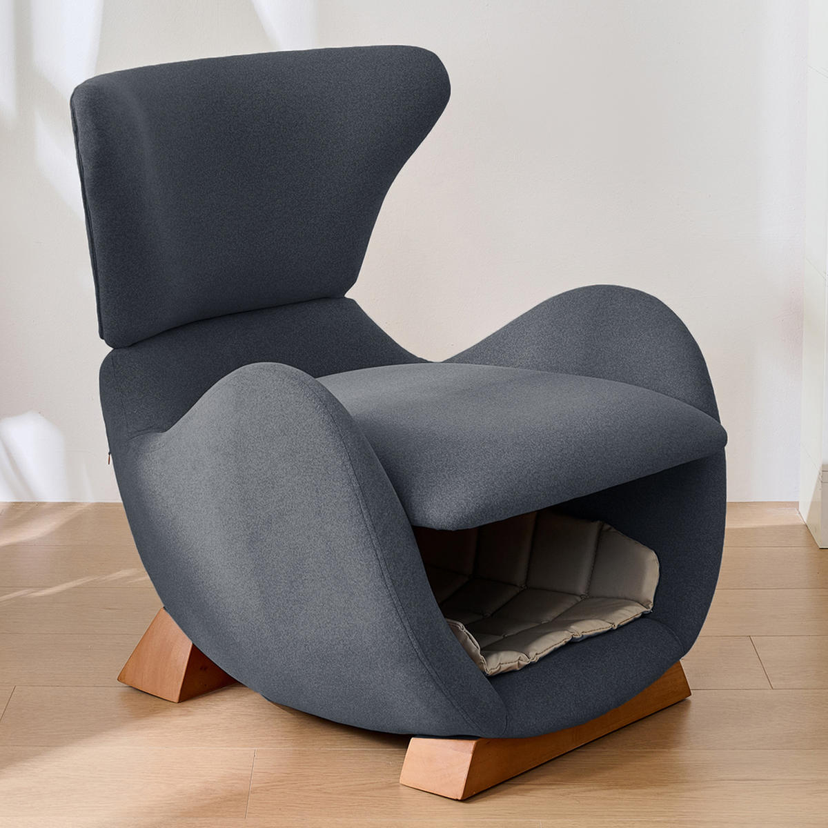 LOUNGESSESSSEL Walhai Design Haustier modern - Grau, Textil (66/76/66cm) - FLIEKS