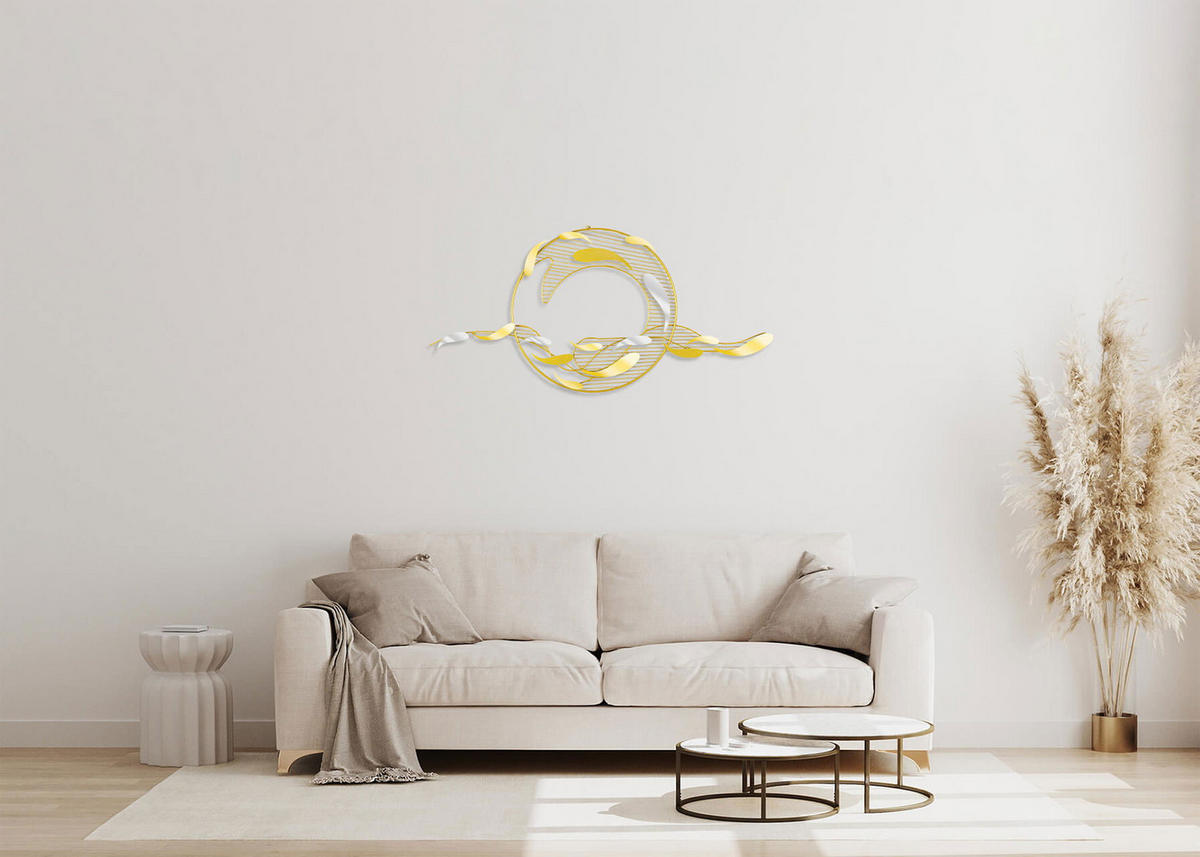 WANDDEKO Gold 121/53 cm - Goldfarben/Kupferfarben, Metall (3.2/53/6cm) - KUNSTLOFT