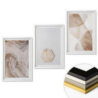 WANDBILDER 3er-Set - 40x60 cm Weißer Rahmen - Designerabstraktion der Natur - Weiß, Kunststoff (40/60cm) - ArtPrintCave