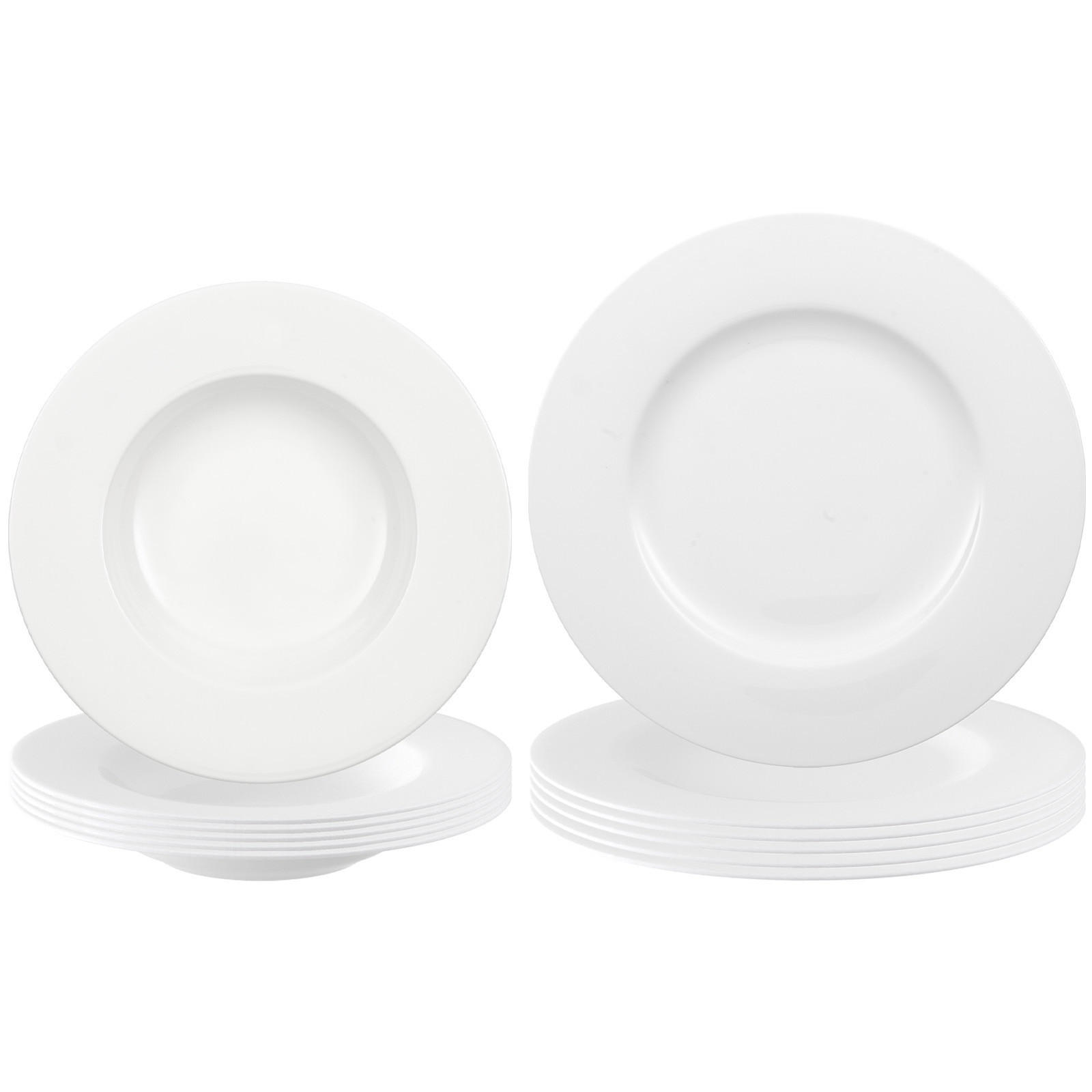 TAFELSERVICE Anmut weiß 12er Set - Weiß, Keramik (1/1/1cm) - Villeroy & Boch