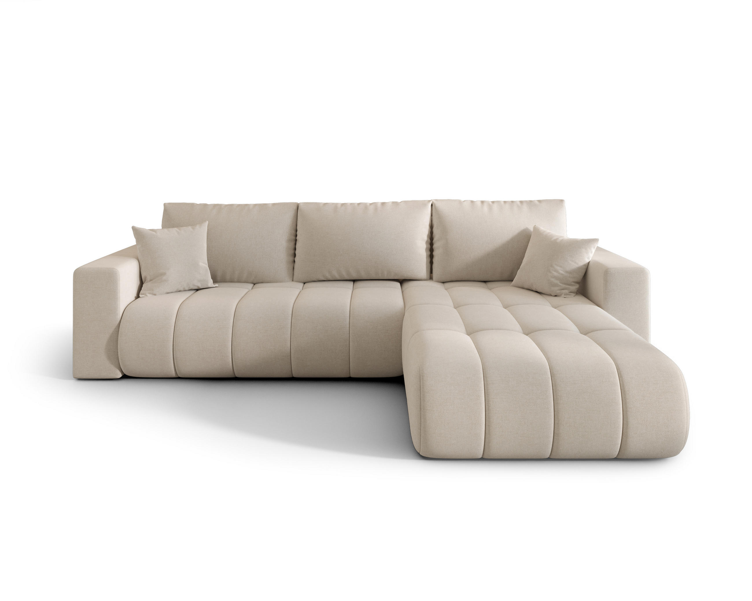 ECKSOFA ARDEN Samt BEIGE L - Rechts - Beige, Textil (280/175cm) - Luxkor24
