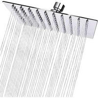 DUSCHKOPF Regendusche 20 cm Eckig Edelstahl Chrom - Silberfarben, Metall (20/12.7/20cm)