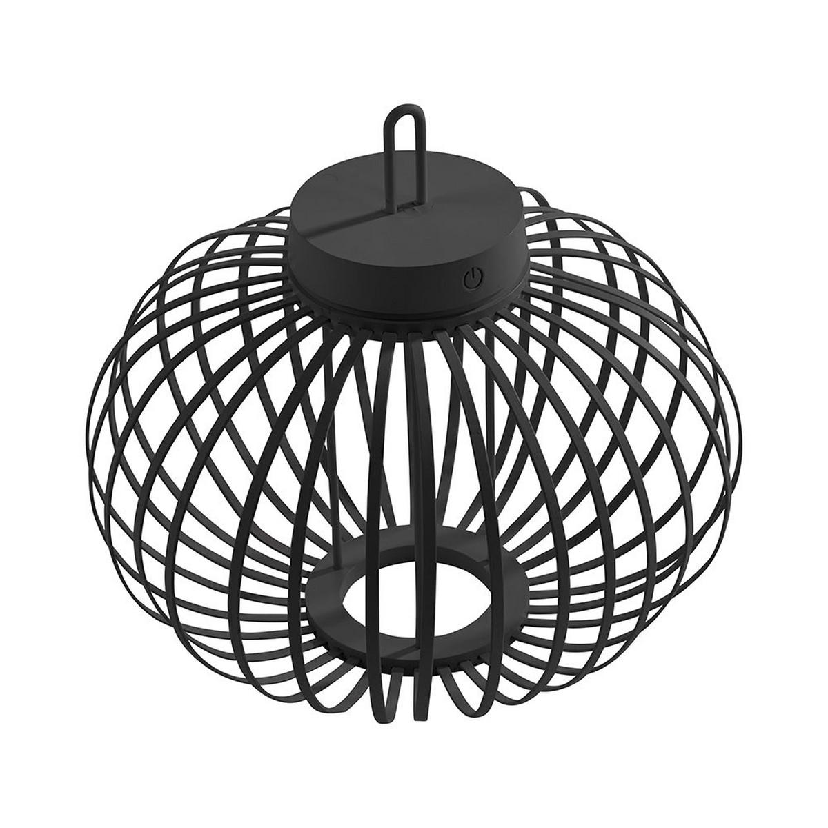 PENDEL-/TISCHLEUCHTE GABBIA Schwarz, LED, Akku, Touchdimmer - Schwarz, Holz (36/36/33cm)
