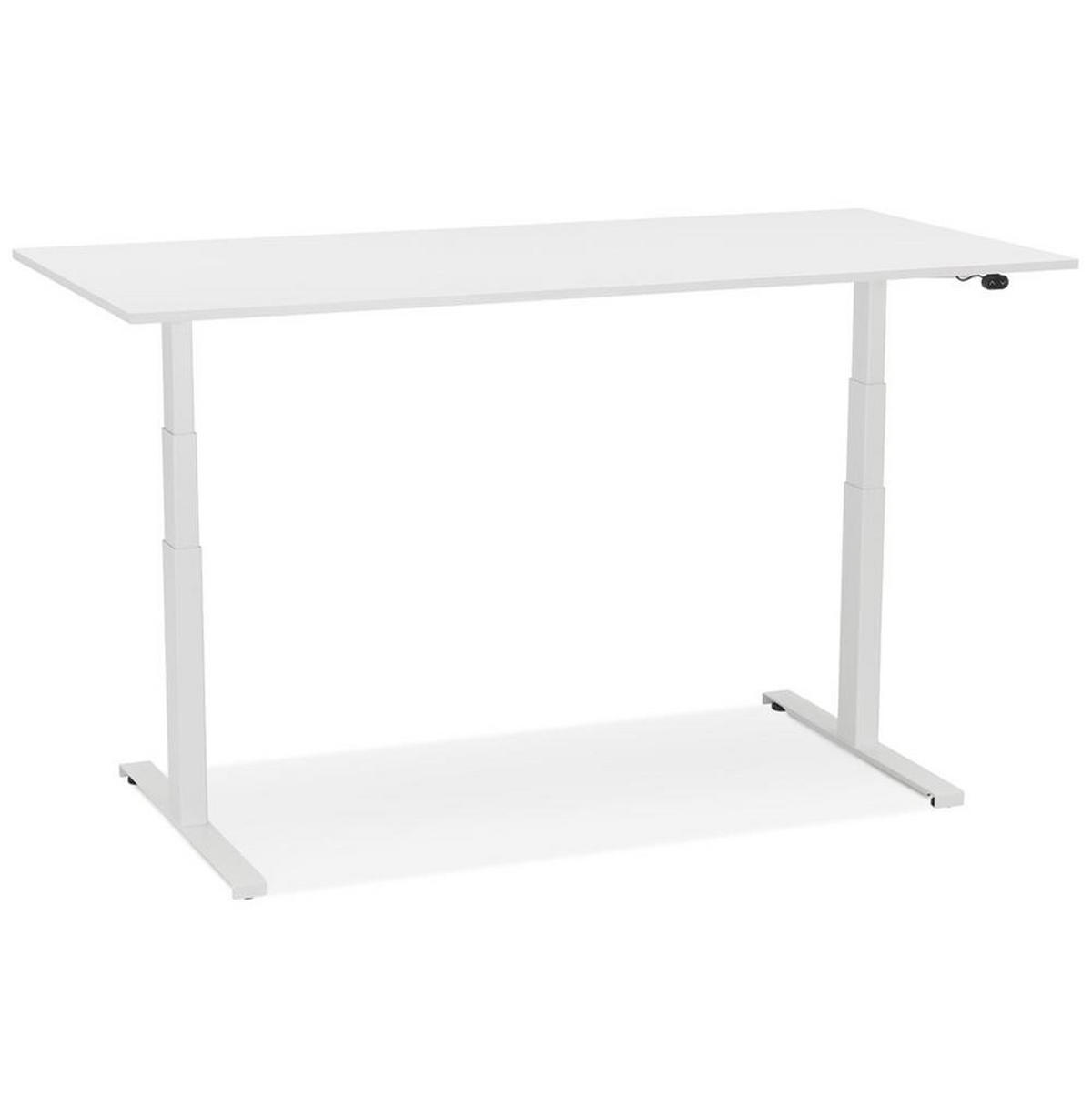 SCHREIBTISCH Höhenverstellbar Elektrisch Ergonomisch XARIX, Weiß 160x80x127 cm - Weiß, Holzwerkstoff/Metall (80/160/127cm) - KADIMA DESIGN
