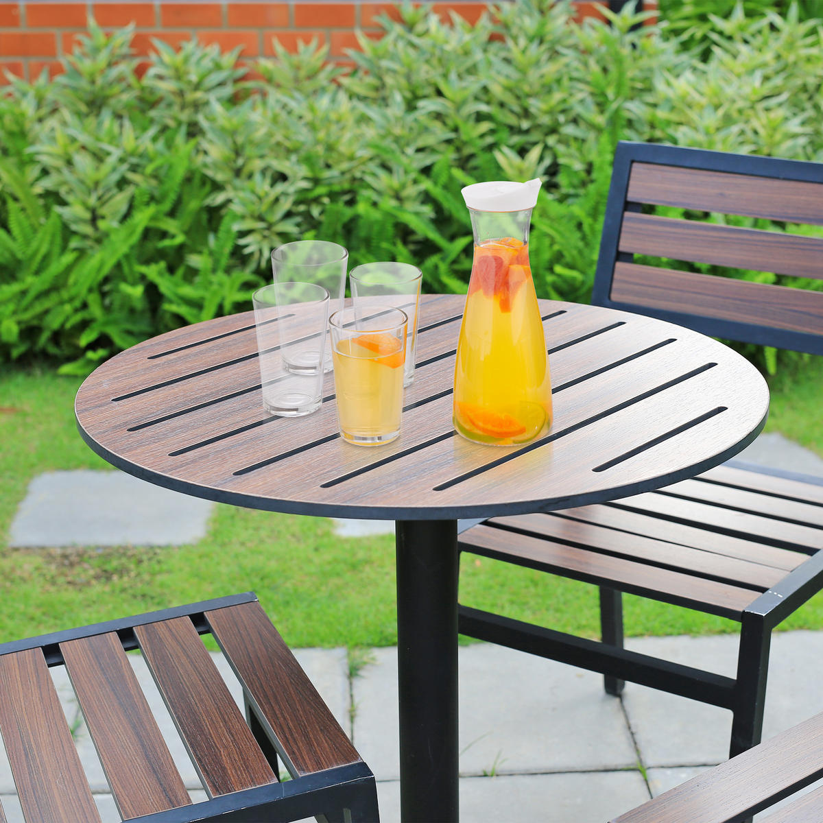 5-TLG.GLÄSERSET - Transparent, Glas/Kunststoff (0.9L) - Relaxdays