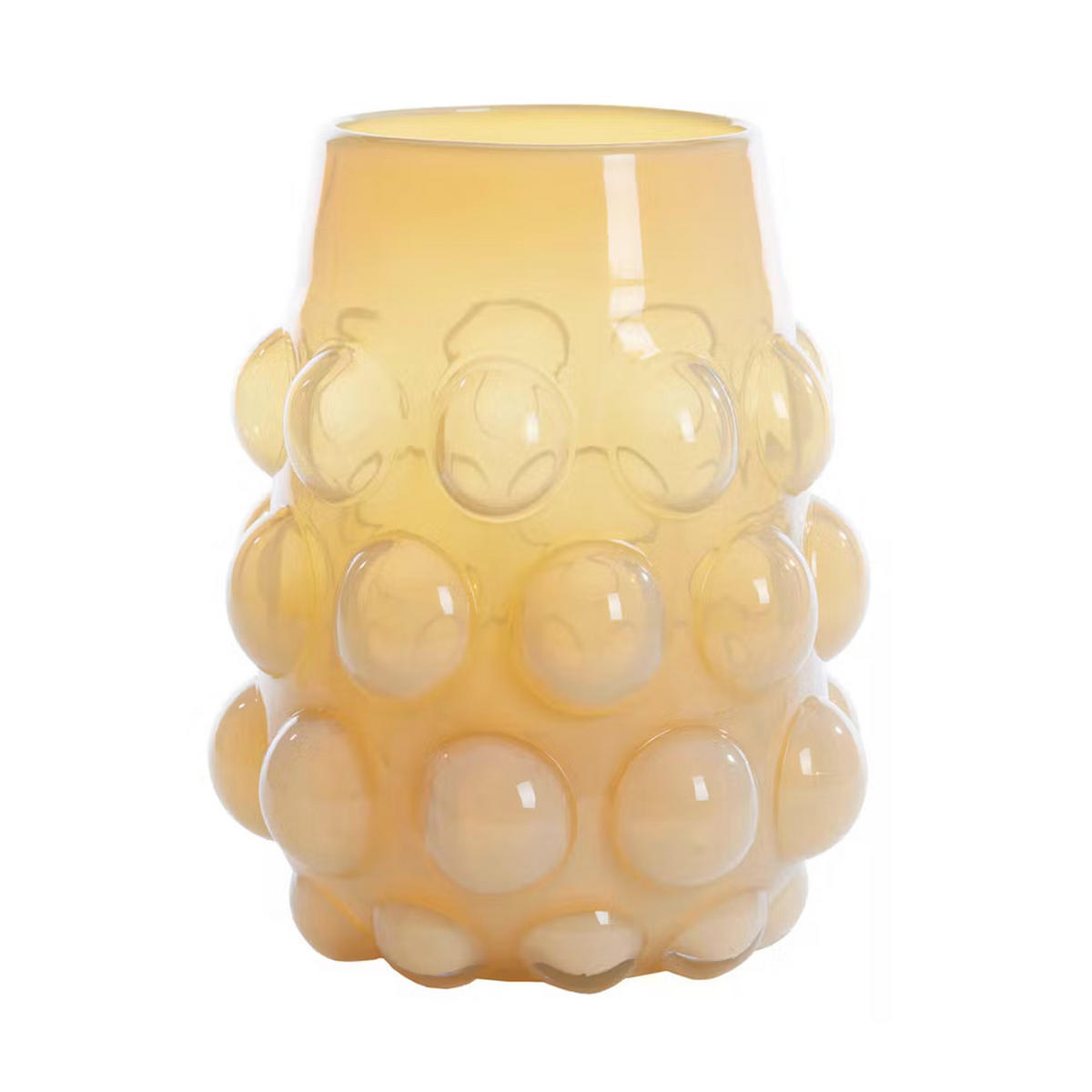 GLASVASE HAROA Ø24x30 cm, Glas, Hellgelb - Hellgelb, Glas (30cm) - Light & Living