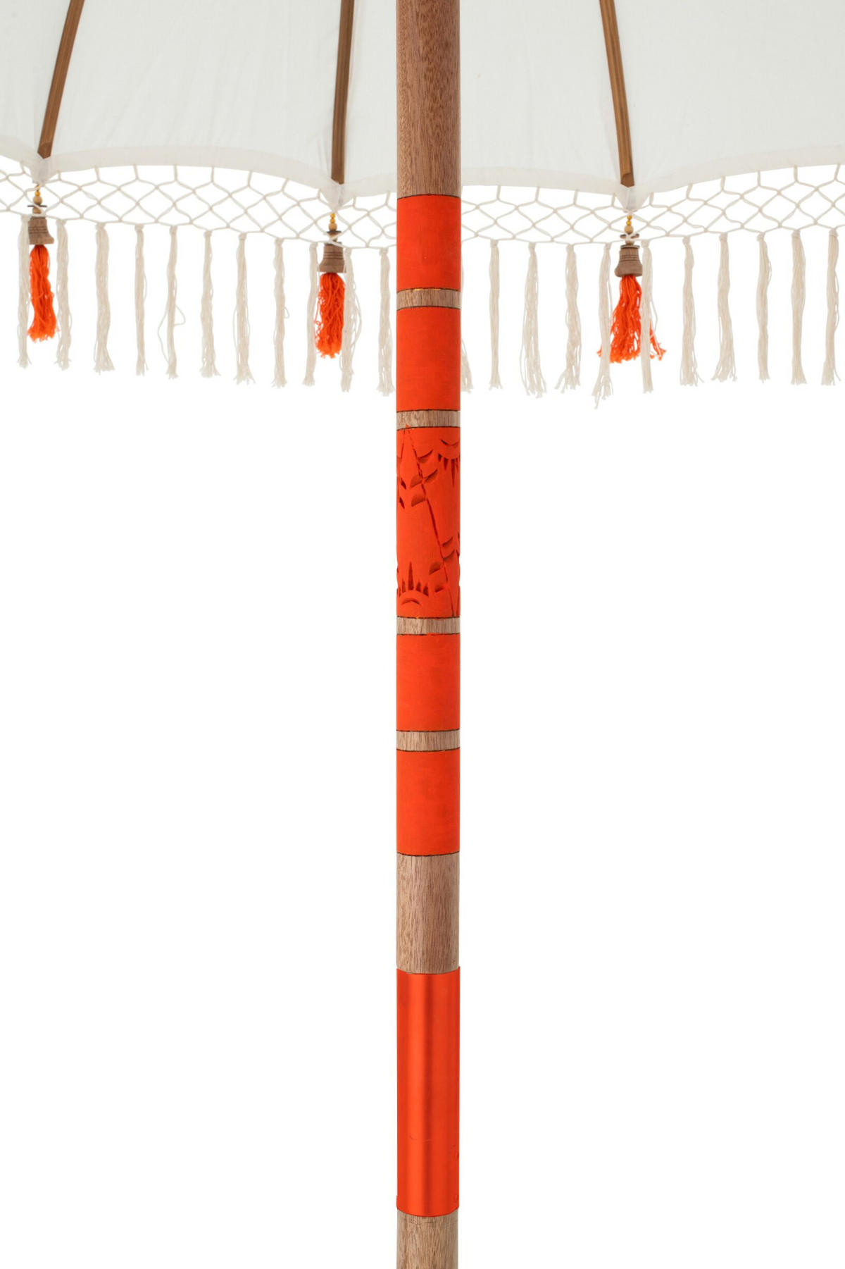 SONNENSCHIRM FLAVIE Beige - Beige/Dunkelorange, Holz (180/180cm) - J-Line