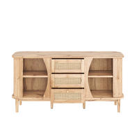 KOMMODE aus Spanplatte 140,5x40x76cm in Naturfarben mit Schiebetüren - Naturfarben, Holzwerkstoff (140.5/40/76cm) - Modfu