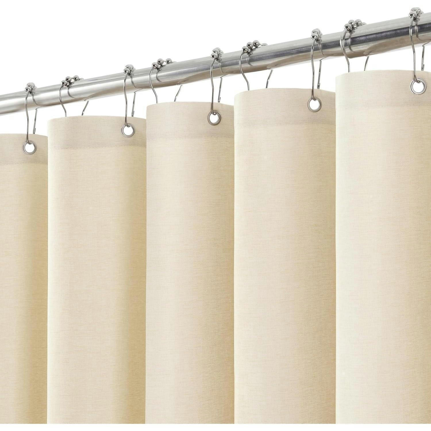 DUSCHVORHANG Leinenoptik Beige 182 x 198 cm - Beige, Textil (182/198cm)