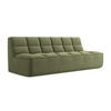 3-SITZER SOFA Samt Stoff Grün - Schwarz/Olivgrün, Kunststoff/Textil (210/75/93cm) - Makamii