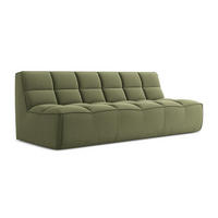 3-SITZER SOFA Samt Stoff Grün - Schwarz/Olivgrün, Kunststoff/Textil (210/75/93cm) - Makamii
