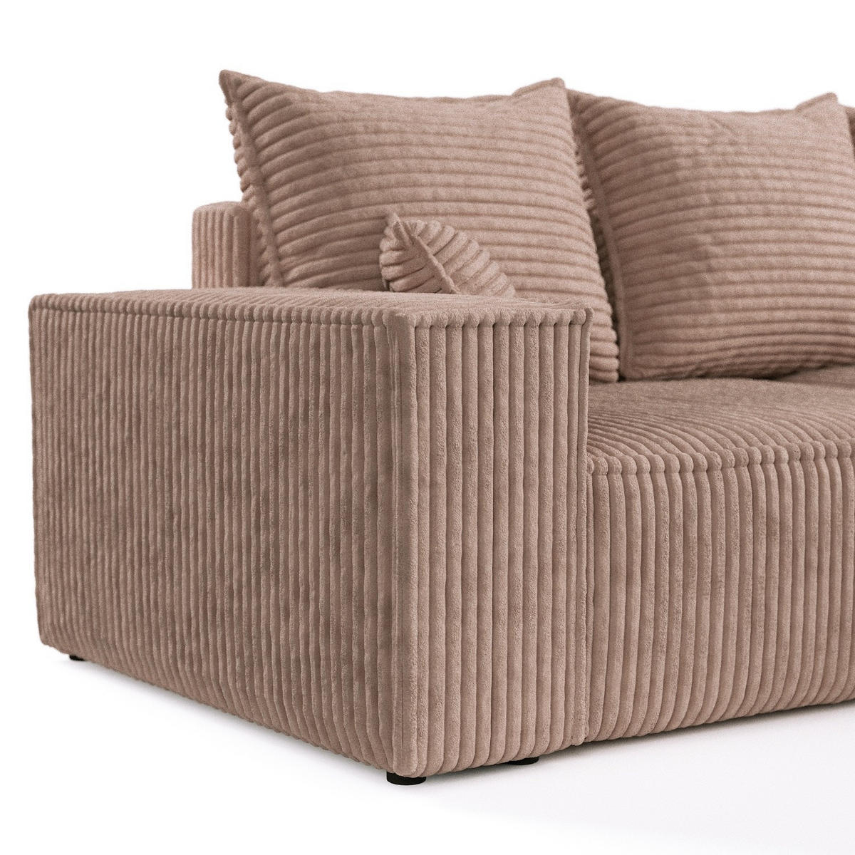ROHOVÁ SEDAČKA SENSO, textil, Béžová - černá/béžová, dřevo/kompozitní dřevo (255/148cm) - AltaBeds