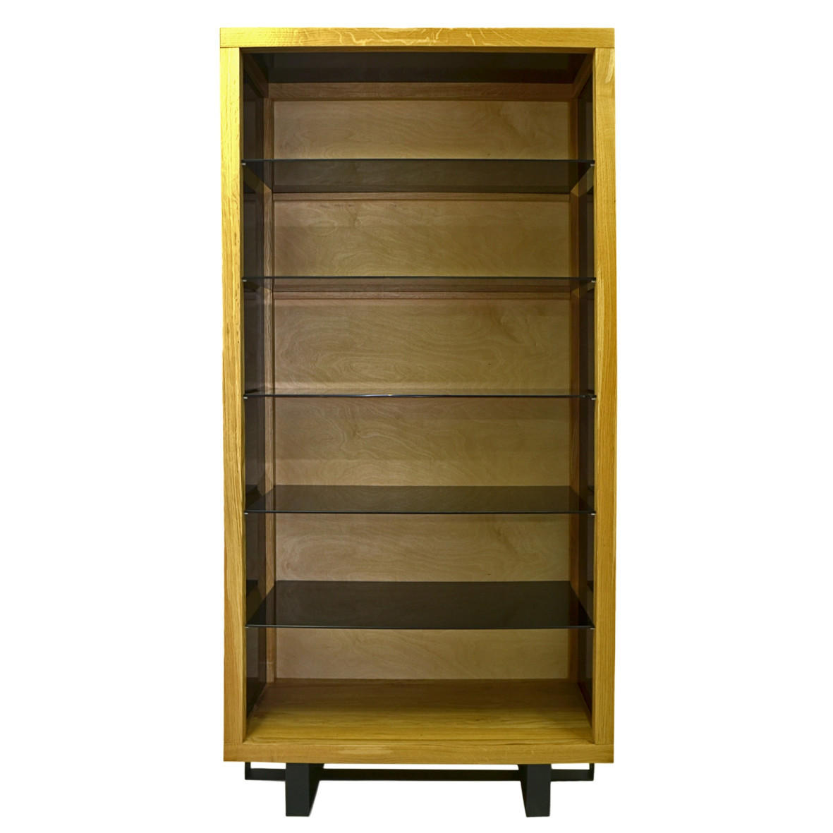 EICHEN-VITRINE Regal für Wohnzimmer und Arbeitsbüro MOCCA - Eichefarben, Holz (100/200/40cm) - Rawood Furniture