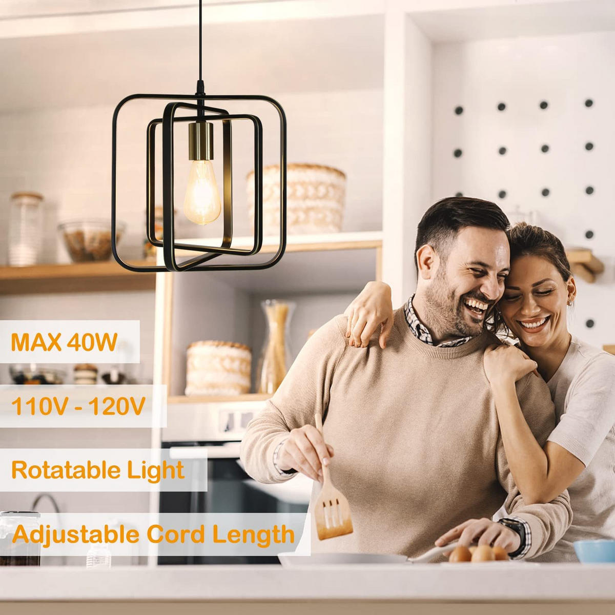 HÄNGELEUCHTE Mirag 30/150/30 cm - Schwarz, Metall (30/30/150cm) - ZMH