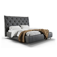 POLSTERBETT ANNY Schwarz Massivholz - Schwarz, Leder (140/200cm) - KAWOLA