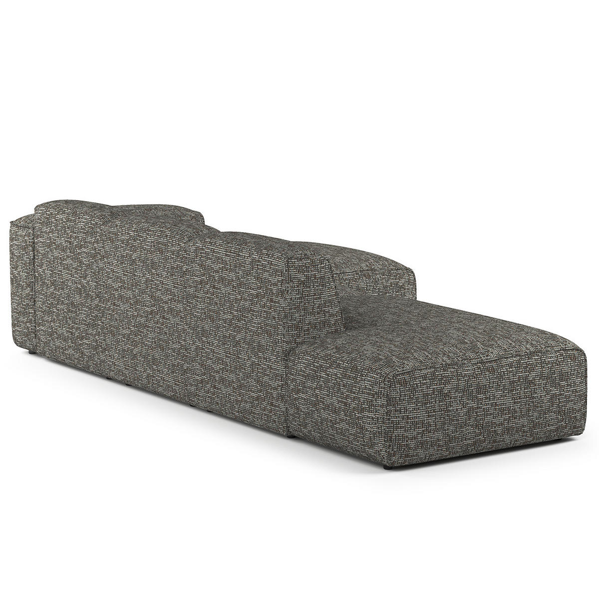ECKSOFA mit Chaiselongue - Schwarz/Grau, Kunststoff/Textil (290/173cm) - home24