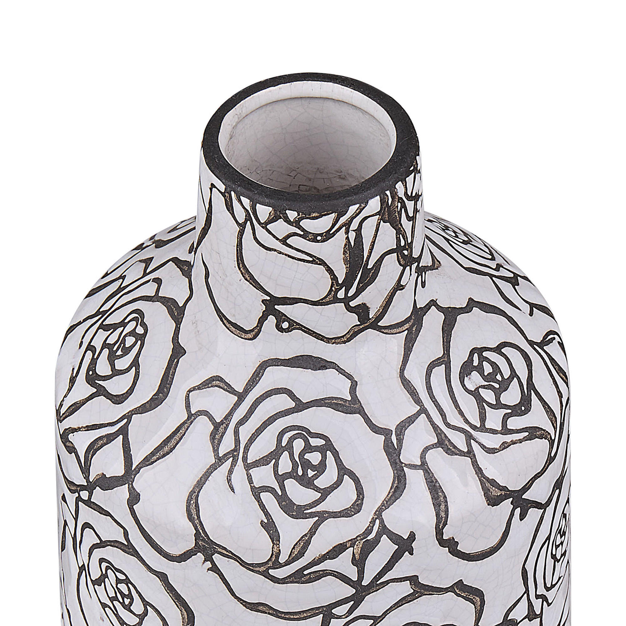 BLUMENVASE Steinzeug weiß Alinda - Weiß, Stein (26cm) - Beliani