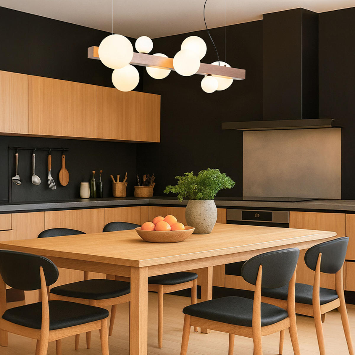 PENDELLEUCHTE KASSANDRA Opalglas 48 W - Bronzefarben, Metall (30/30/120cm) - Rendl