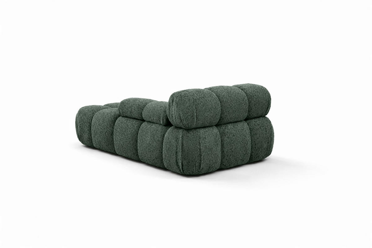 CHAISELONGUE Modular, Bouclé-Stoff Abriamo, Dunkelgrün, Links, Selia - Dunkelgrün, Holz (95/70/160cm) - Kaiser Möbel