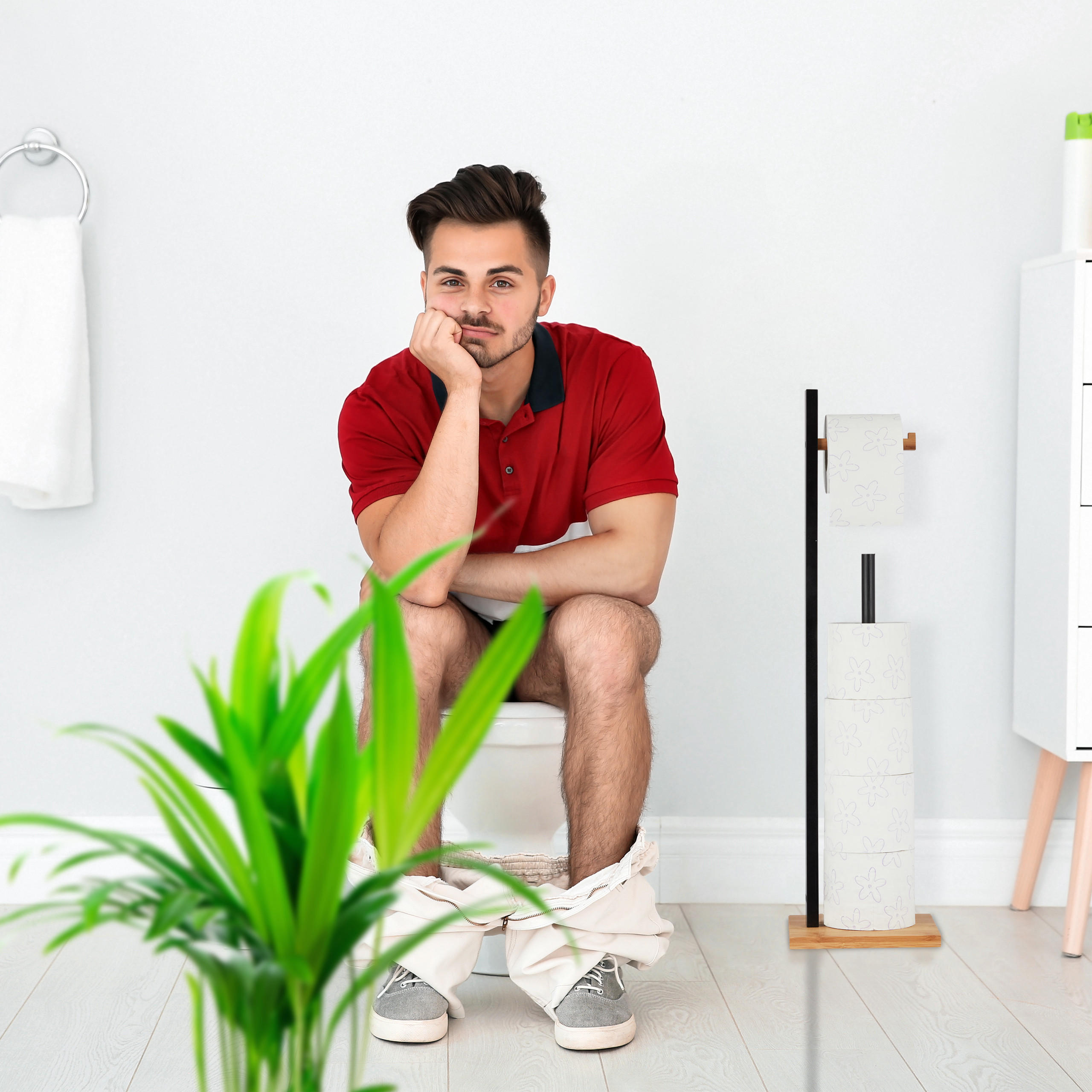 TOILETTENPAPIERHALTER - Multicolor, Holz/Holzwerkstoff (19/71/19cm) - Relaxdays