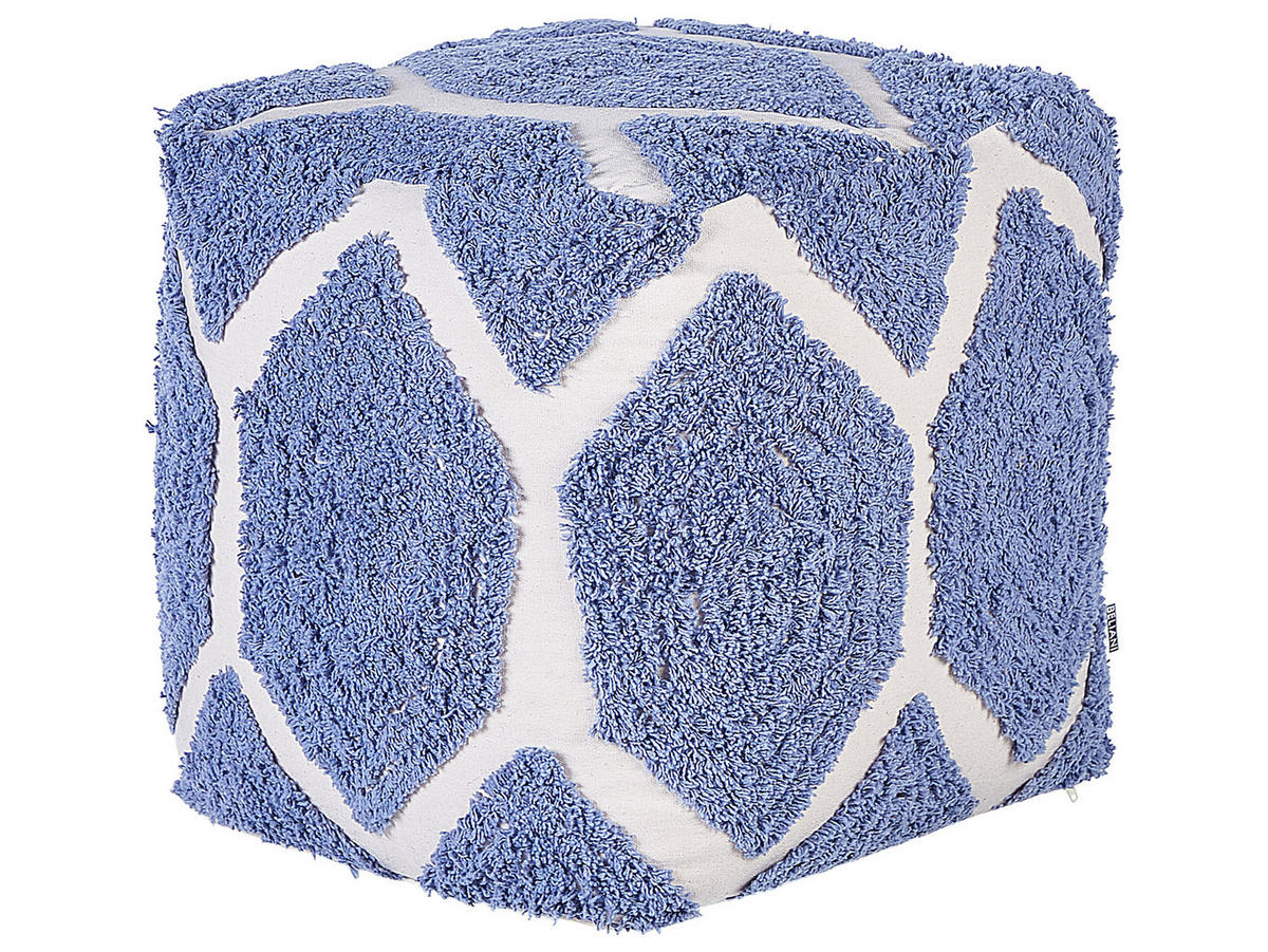 POUF Rojhan 40/40/40 cm - Beige, Naturmaterialien/Textil (40/40/40cm) - Beliani
