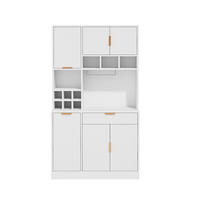 BUFFETSCHRANK DE-38598 100/40/175 cm integrierte Steckdose und Weinablage Weiß - Weiß, Holzwerkstoff (100/175/40cm) - ComfortXL