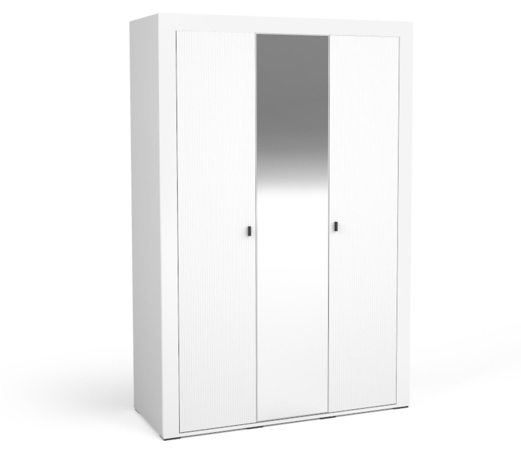 Bettso Kleiderschrank Weiß 137x206x56 cm