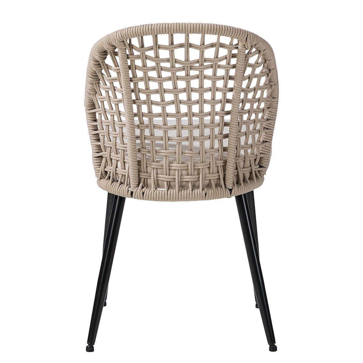 ESSZIMMERSTUHL 2er-Set - Samt / Stahl - Beige / Schwarz - Beige/Schwarz, Textil/Metall (47/84/58cm) - home24