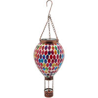 LED-SOLAR Mosaik Hängeleuchte mit Dämmerungssensor Glas Ø14x43cm - Bronzefarben, Glas (14/14/43cm) - Northpoint