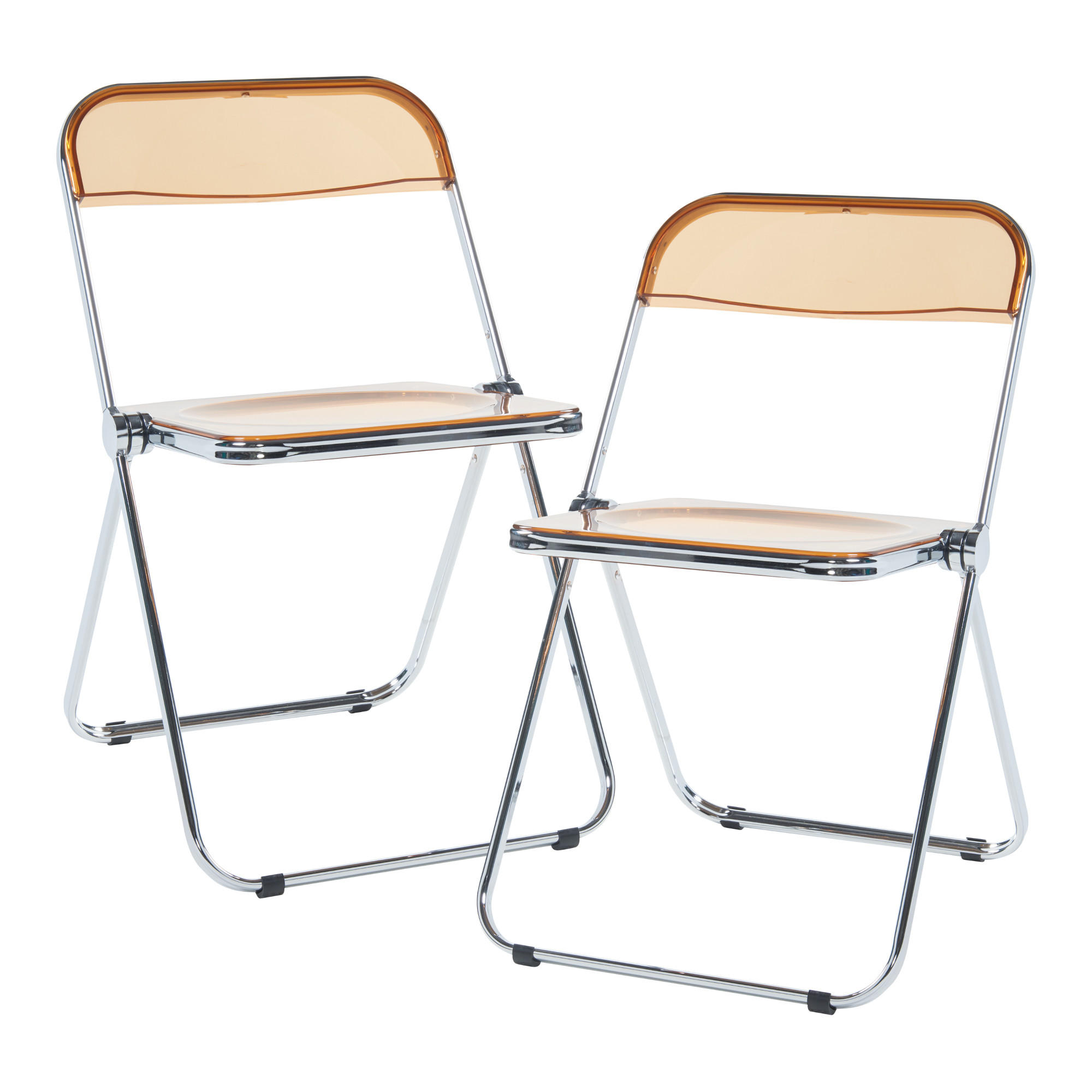 KLAPPSTUHL-SET Pornainen 2 TLG. - Orange, Kunststoff/Metall (46/74/47cm) - [en.casa]